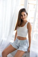 Piżamy damskie - Piżama Aileen Biało-Błękitny (Rozmiar XL) - miniaturka - grafika 1