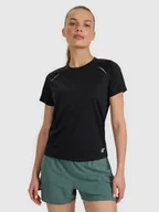 Koszulki sportowe damskie - 4F Koszulka do biegania w terenie szybkoschnąca damska - czarna L - miniaturka - grafika 1