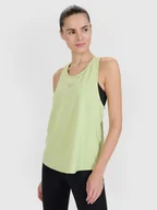 Koszulki sportowe damskie - 4F Top treningowy oversize szybkoschnący damski - zielony XS - miniaturka - grafika 1