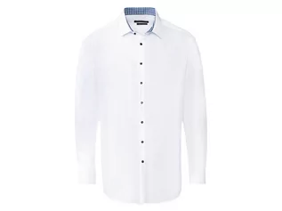 Koszule męskie - NOBEL LEAGUE NOBEL LEAGUE Koszula biznesowa męska z bawełny, slim fit, biała (43) 4055334490689 - grafika 1