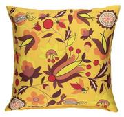 Poduszki dekoracyjne - Poduszka dekoracyjna folk z wzorem kaszubskim - borowiacka  żółta - miniaturka - grafika 1