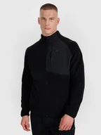 Bluzy męskie - 4F Polar sherpa ze stójką męski - czarny 3XL - miniaturka - grafika 1