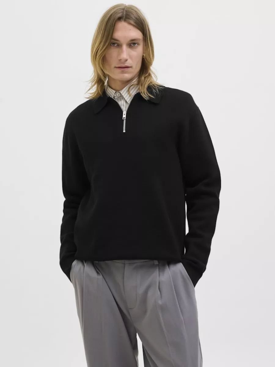 maglie mężczyzna jack and jones 12281743 milano stitch black