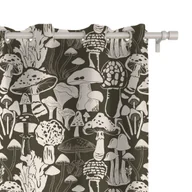 Zasłony - Zasłona AUTUMN wzór AT13 | grzyby na ciemnobrązowym tle 150 x 150 cm tkanina standard - miniaturka - grafika 1