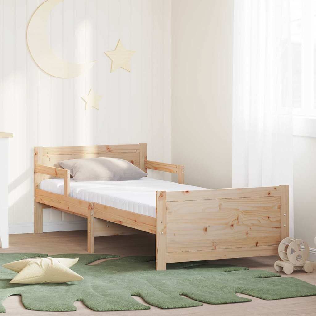vidaXL vidaXL Ramka łóżka z materacem Brązowy 80 x 200 cm Lite drewno sosnowe