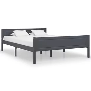 vidaXL Lumarko Rama łóżka z litego drewna sosnowego, szara, 140 x 200 cm 322127 - Łóżka - miniaturka - grafika 1