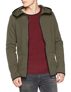 Urban Classics Męska bluza z kapturem Athletic High Neck Interlock Zip Hoody z kapturem, zielony (oliwka 176), M - Bluzy męskie - miniaturka - grafika 1