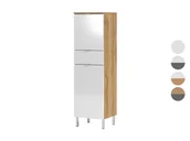 Szafki łazienkowe - Germania Germania Wysoka szafka łazienkowa GW-MAURESA (Grafitowy/biały) - miniaturka - grafika 1