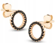 Biżuteria dla dzieci - ZŁOTE KOLCZYKI NA SZTYFT KÓŁKO CYRKONIA 333 - miniaturka - grafika 1