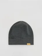 Czapki damskie - Reserved - Czapka w paski - czarny - miniaturka - grafika 1