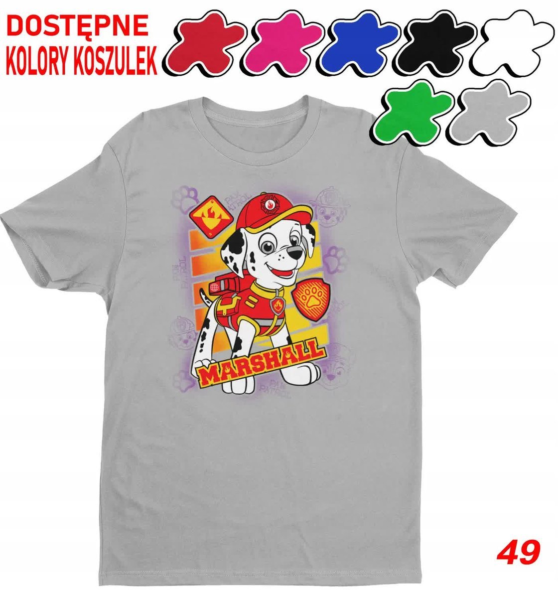 Dziecięca Koszulka Z Nadrukiem Duży Wybór Psi Patrol -L 146-152