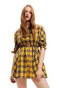 Sukienki - Desigual Damska sukienka Vest_Verona, 8000 Amarillo Fluor Casual Dress, żółta, XL - miniaturka - grafika 1