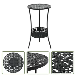 The Living Store Stolik barowy - czarny - 40 x 70 cm - metalowy - Stolik - Stoły ogrodowe - miniaturka - grafika 1