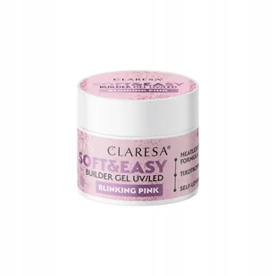 CLARESA ŻEL BUDUJĄCY SOFT&EASY BUILDER GEL BLINKING PINK 45g - Żele do paznokci CLARESA ŻEL BUDUJĄCY SOFT&EASY BUILDER GEL BLINKING PINK 45g - Żele do paznokci - miniaturka - grafika 1