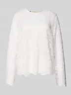 Bluzki damskie - Bluzka z długim rękawem o kroju regular fit z koronki model ‘OLLINE’ - miniaturka - grafika 1