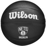 Koszykówka - Wilson Team Tribute Brooklyn Nets Mini Ball WZ4017604XB, unisex, piłki do koszykówki, Czarne - miniaturka - grafika 1