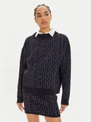 Swetry damskie - Patrizia Pepe Sweter 2K0268 K210 Granatowy Regular Fit - miniaturka - grafika 1