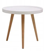 Stoły ogrodowe - STOLIK KAWOWY DREWNIANY OKRĄGŁY STYL SKANDYNAWSKI DO SALONU 50 CM - miniaturka - grafika 1