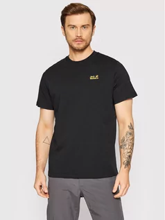 Koszulki męskie - Jack Wolfskin T-Shirt Essential 1808381 Czarny Regular Fit - grafika 1