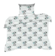 Pościel dla dzieci - Extrapościel Pościel bawełniana 140x200 554K misie szara niebieska Kids 24 - miniaturka - grafika 1