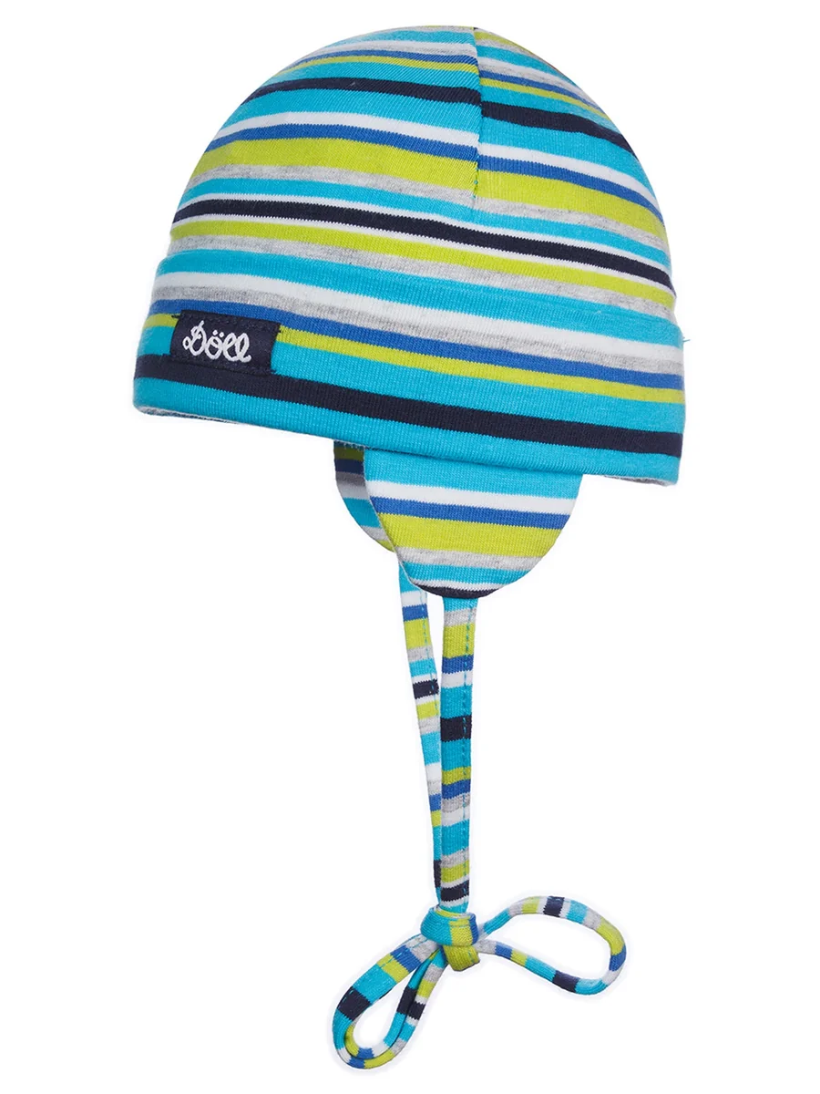 Niemowlęca czapka wiązana w paski niebieska Doll r.41