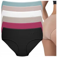 Majtki damskie - Majtki Bawełniane Damskie Z Wysokim Stanem Figi Prążkowane Wielopak 3XL - miniaturka - grafika 1