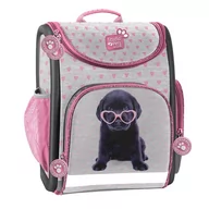 Plecaki szkolne i tornistry - Paso Tornister szkolny Studio Pets szary w różowe serduszka - miniaturka - grafika 1