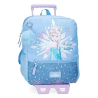Plecaki szkolne i tornistry - Joumma Bags Disney Frozen Magic Ice plecak dziecięcy, niebieski, wykonany z poliestru, regulowane paski na ramię dla wygodnego przenoszenia, różne przegrody, z brelokiem z pomponem, niebieski, - miniaturka - grafika 1