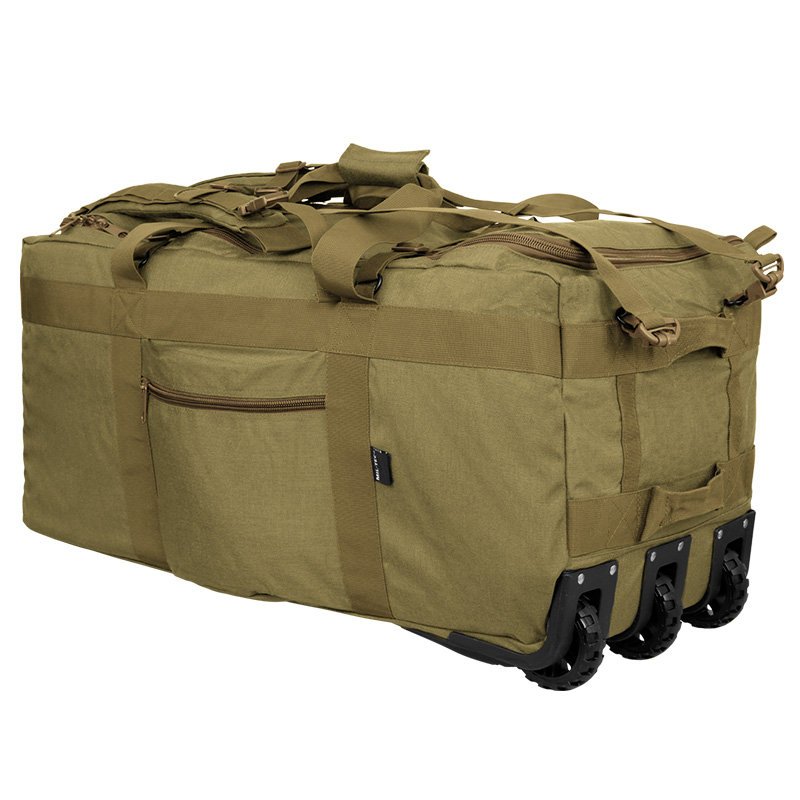 Mil-Tec Torba Taktyczna Torba Z Szelkami Na Kółkach, Plecak Z Kółkami,110L Coyote