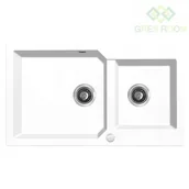 Zlewozmywaki - Laveo Milos - zlewozmywak 2-komorowy Biały - miniaturka - grafika 1