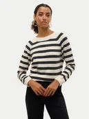 Swetry damskie - Vero Moda Sweter Doffy 10201022 Beżowy Regular Fit - miniaturka - grafika 1