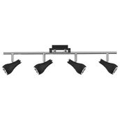 Lampy sufitowe - Ideus Plafon LAMPA sufitowa KINGA 03254 metalowa OPRAWA listwa regulowane reflektorki czarne 03254 - miniaturka - grafika 1