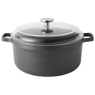 BergHOFF Gem warzyw,/garnek do gotowania z pokrywką szklaną, powłoka zapobiegająca przywieraniu, przeznaczony do płyt indukcyjnych, 28 cm, czarna 2307311 - Garnki - miniaturka - grafika 1