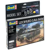 Modele do sklejania - Czołg do sklejania 1:72 63180 Leopard 2A6/A6M + klej, 4 farbki, pędzelek Revell Cobi - miniaturka - grafika 1