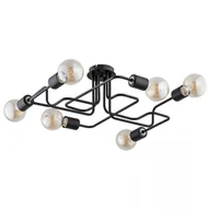 Lampy sufitowe - Alfa Plafon Hook 24746 oprawa sufitowa 6x60W E27 czarny - miniaturka - grafika 1