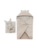 Otulacze - Adamex Otulacz dziecięcy Miu-Mio z poduszką i maskotką Beżowy kwiatki - miniaturka - grafika 1