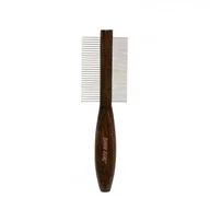 Szczotki i furminatory - Ekskluzywny grzebie� dwustronny,dla zwierz�t, trzonek drewno bukowe, metalowe piny, 29/78 pin�w, wym.5,4x21cm - miniaturka - grafika 1