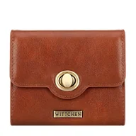 Portfele - Damski portfel z ekoskóry mały brązowy - miniaturka - grafika 1