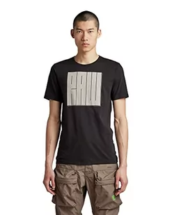 G-STAR RAW Typography Raw Slim t-shirt męski, Black (Dk Black 336-6484), S - Koszulki męskie - miniaturka - grafika 1