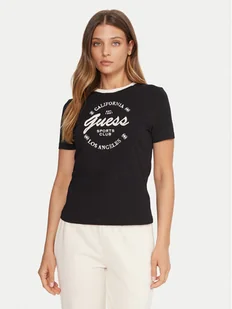 Guess T-Shirt V5BI03 J1314 Czarny Slim Fit - Koszulki i topy damskie - miniaturka - grafika 1