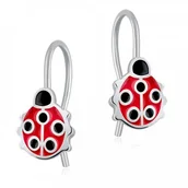 Biżuteria dla dzieci - Murrano Srebrne Kolczyki 925 Biedronki Grawer YK-202 - miniaturka - grafika 1