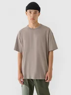 Koszulki sportowe męskie - Męski t-shirt basic 4F 4FRAW24TTSHM2575 - brązowy - miniaturka - grafika 1