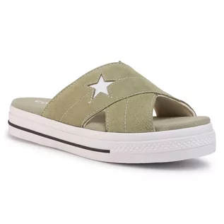 Klapki i japonki damskie - Klapki CONVERSE - One Star Sandal Slip 567723C  Street Sage/Black/White - grafika 1