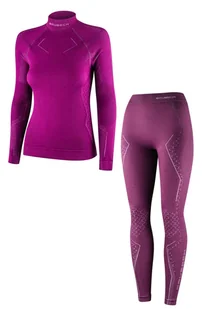 Komplet bielizny termoaktywnej damskiej Brubeck Extreme Merino fuksjowy bez zamka - Bielizna sportowa damska - miniaturka - grafika 1