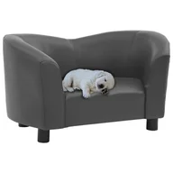 Legowiska dla psów - Vidaxl Sofa dla psa, szara, 67x41x39 cm, sztuczna skóra - miniaturka - grafika 1