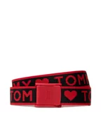 Paski - Tommy Hilfiger Pasek Damski Plaque Webbing Belt Hearts AW0AW11146 Czerwony - miniaturka - grafika 1