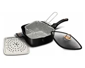 Patelnie - Berlinger Haus PATELNIA 24cm Z KOSZEM I PŁYTĄ PAROWĄ 4 EL. BLACK ROSE BH-6792T BH-6792T - miniaturka - grafika 1