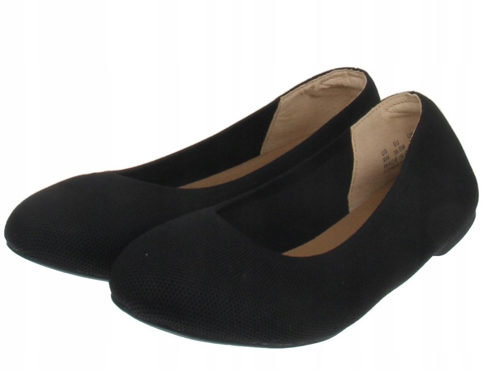 Amazon Essentials Czarne Gładkie Baleriny Damskie Tekstylne 42 J1A