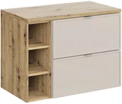 Szafki łazienkowe - Szafka pod umywalkę nablatową BELLA CASHMERE 60cm kaszmir/dąb artisan - zestaw 80 cm z regałem i blatem COMAD - miniaturka - grafika 1
