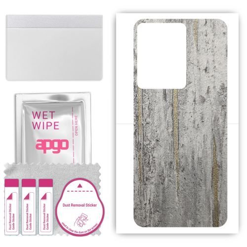 folia naklejka skórka strukturalna na TYŁ do Cubot A10 - Beton Złote Paski - apgo SKINS